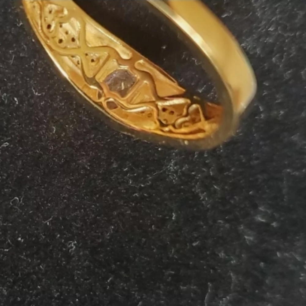 Men's Natronite Zircon Gold Vermeil Ring - Picture 6 of 9